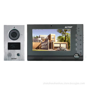 Smart home motion detection 7-inch color video and photo memory door phone for villa series